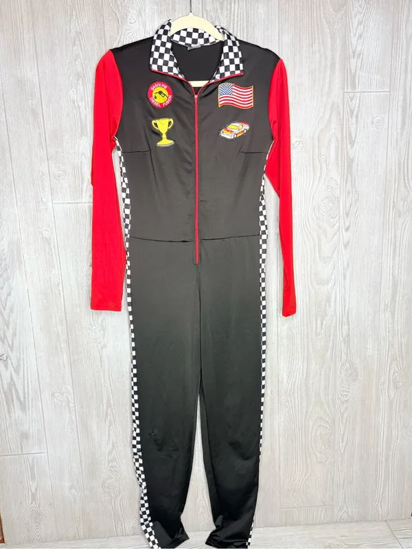 Race Car Driver halloween Costume cosplay long sleeve one piece jump suit med - Image 3