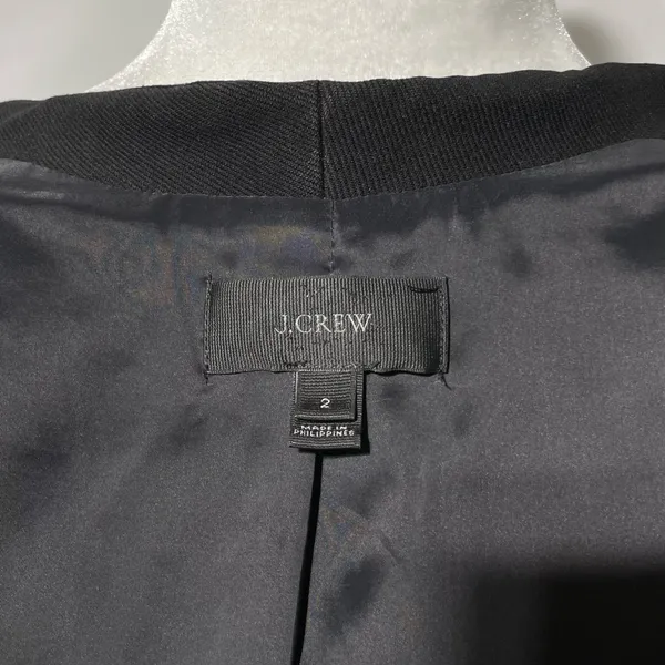 J Crew Stretch Twill Slim Fit Open Front Going Out Blazer CC274 Black Size 2 - Image 18