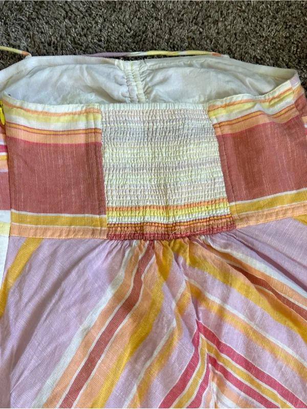 Anthropologie Savannah Halter Striped Dress US Women 4 Orange Boho-Style - Image 8