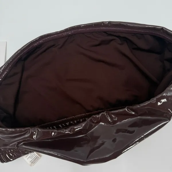 Good American Bikini Top Size Medium Faux Patent Leather Bandeau NWT Swim Brown - Image 10
