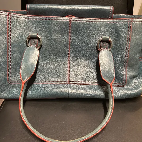 Hype Stylish Blue Leather Tote Bag - Image 13