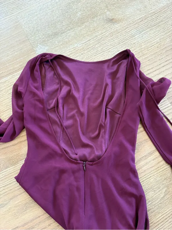 Burgundy Mini Dress Red Size 2 - Image 4
