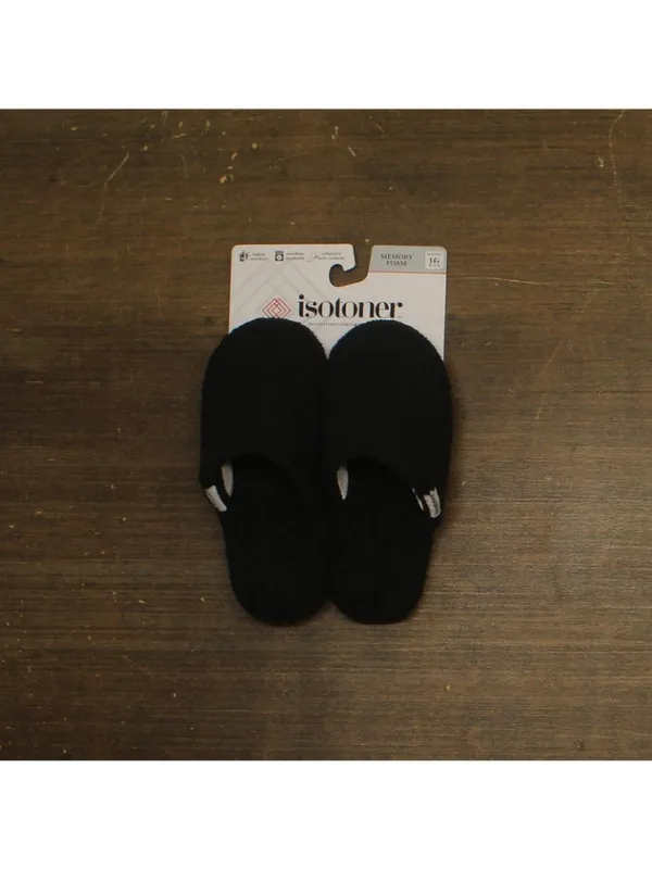 NWT Isotoner Cozy Plush Terry Knit Clog Slippers 8844 Black L (8.5-9) - Image 5