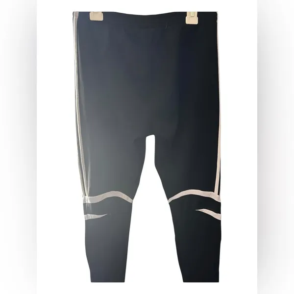 Adidas Black and White Track Pants - Image 2