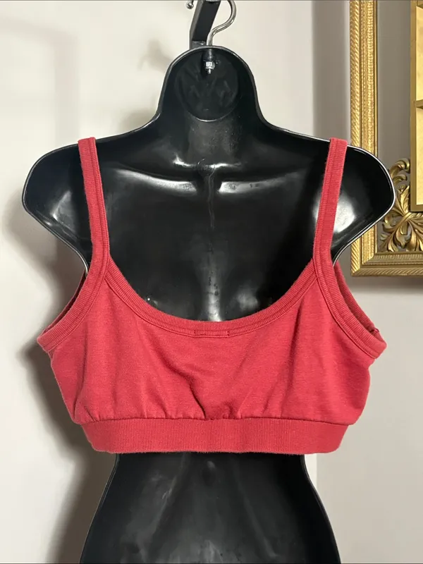 Savage x Fenty Size XL 14 16 Red Essential Fleece Bralette Crop Tank Top - Image 3