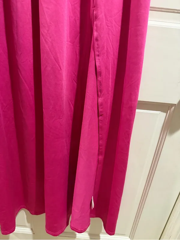 NWOT Bright Fuchsia One-Shoulder Maxi Dress 2XL - Image 4