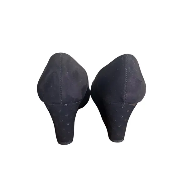 Suede‎ Aerosoles Plum Tree Black Dot Wedge Dress Shoes Size 8.5 Studded Detail - Image 5