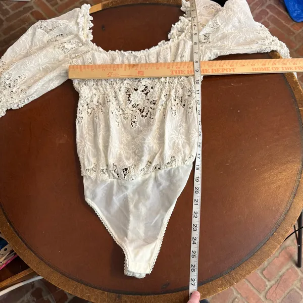 Free People Intimately Land of the‎ Free Bodysuit in cream white size xs dainty - Image 8