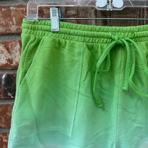 Zenana Green Tie Dye Dip Dye Ombre Pull On Casual Shorts Size Small NEW - Image 3