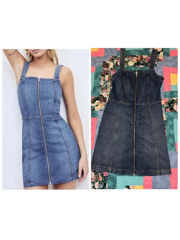 Reformation $150 Randy Woman’s Size 4 Denim Zip-Front Summer Mini Dress - Image 2