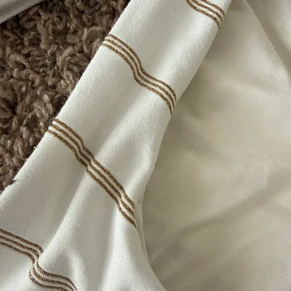 Revolve PQ swim bikini set white with gold stripes - Image 4