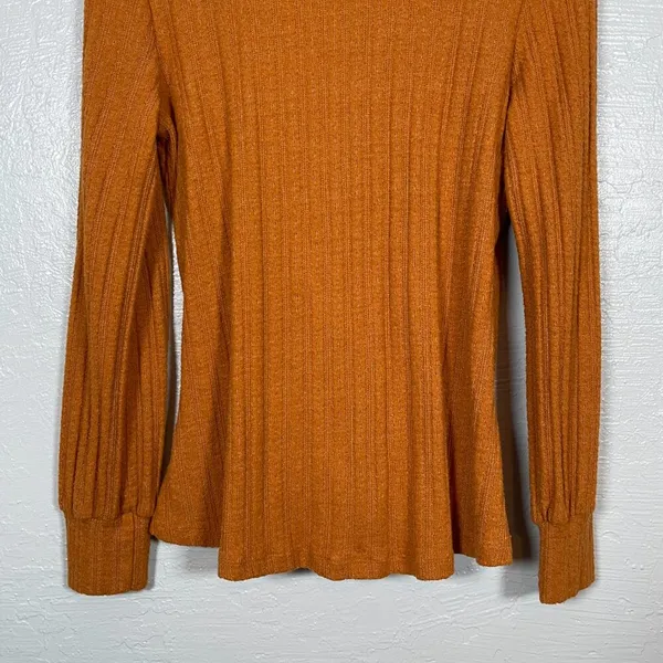 Maeve Anthropologie Women M Orange Rafela Ribbed Hacci Surplice Sweater Boho - Image 6