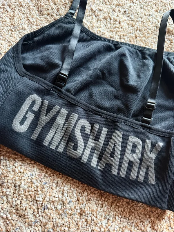 Gymshark Women Seamless High-Neck Sports Bra S Black Activewear Workout Comfort - Image 4