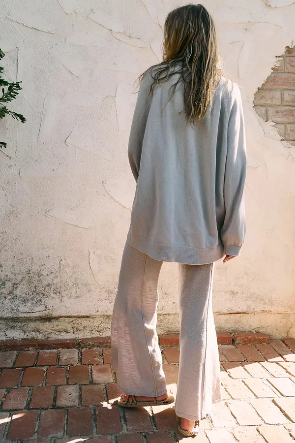 Free People Free-est Drea oversized gray polo collar sweater - Image 2