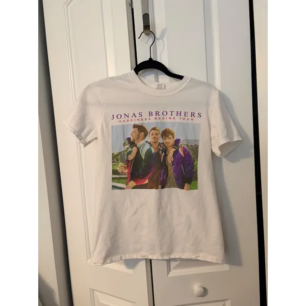 Gildan Jonas Brothers‎ Happiness Begins Tour 2019 White Graphic T-Shirt Small - Image 2