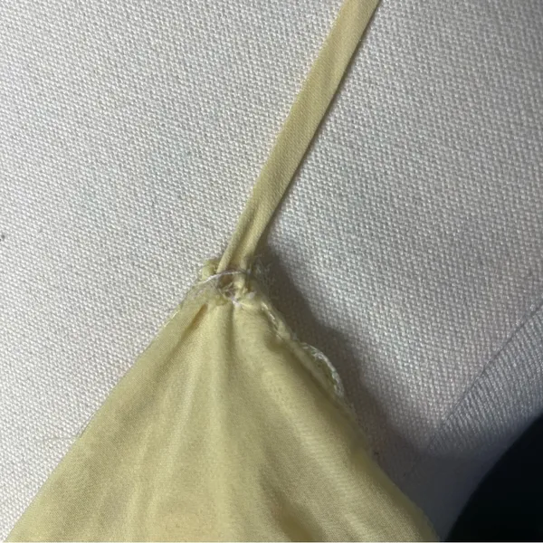 Y2K Vintage LA Intimates Butter Yellow Chiffon Rosette Babydoll Lingerie - Image 6