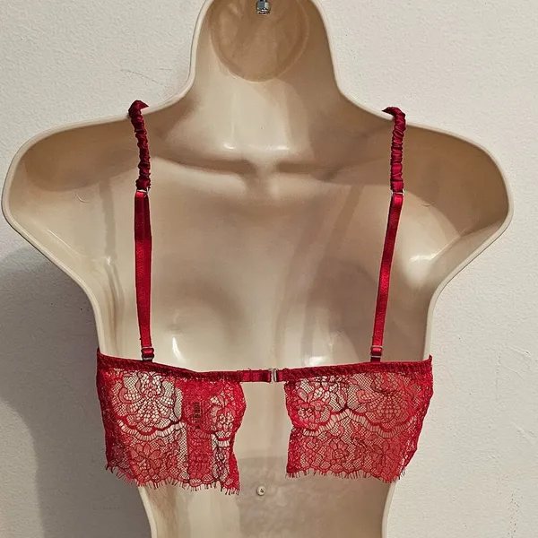 Lace Longline Bralette Red Women's Size L 11207908 - Image 4