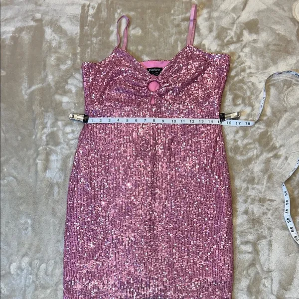 Bebe‎ Sparkling Pink Sequin Dress - Image 8