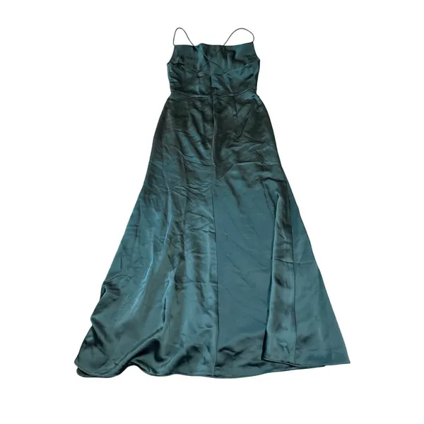 NWT Dessy Collection COWL-NECK CRISS‎ CROSS BACK SLIP DRESS EVERGREEN Size 10 R - Image 9