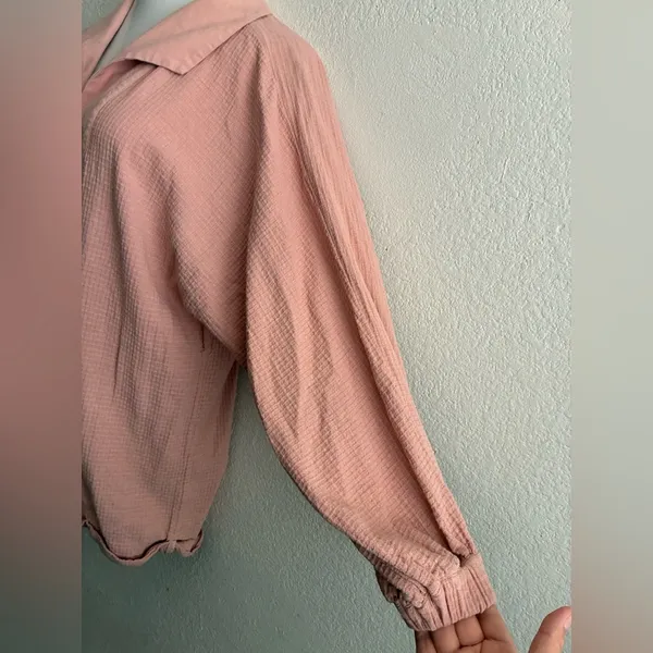 Free People Blush Oversized Cotton Romper XS - Image 5