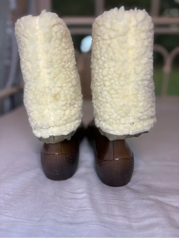 Vintage 70s Andrew Geller Rain Snow Boots Size 6 Fleece Lined Made USA - Image 10