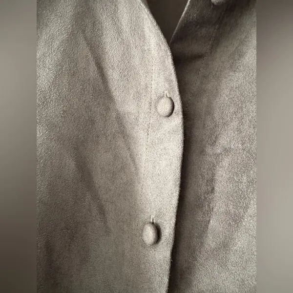 Zara Green Faux Suede Button‎ Down Shirt Shacket - Image 4