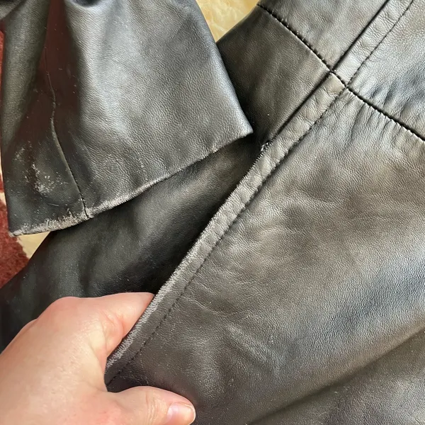 90s oversized genuine lambskin longline leather coat jacket black buttery - Image 7