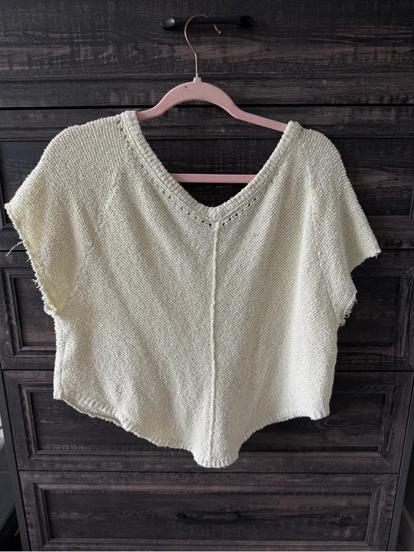 Free People Sage Knit V-Neck Cropped Top - Image 3