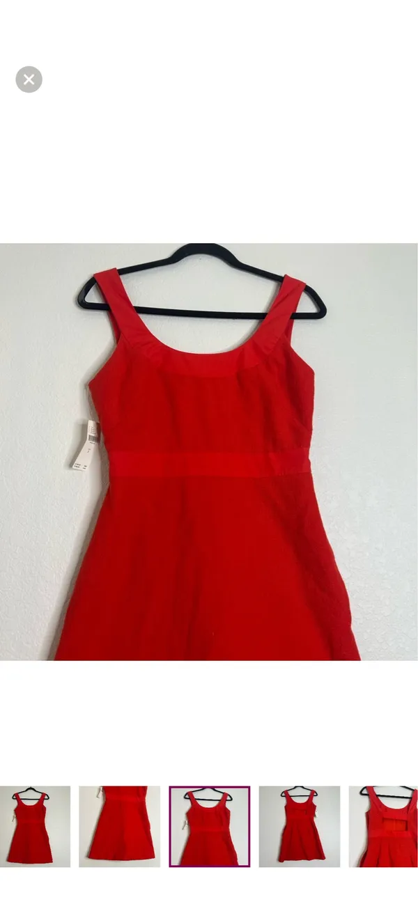 BNWT Anthropologie Maeve sleeveless square neck red mini dress - Image 6