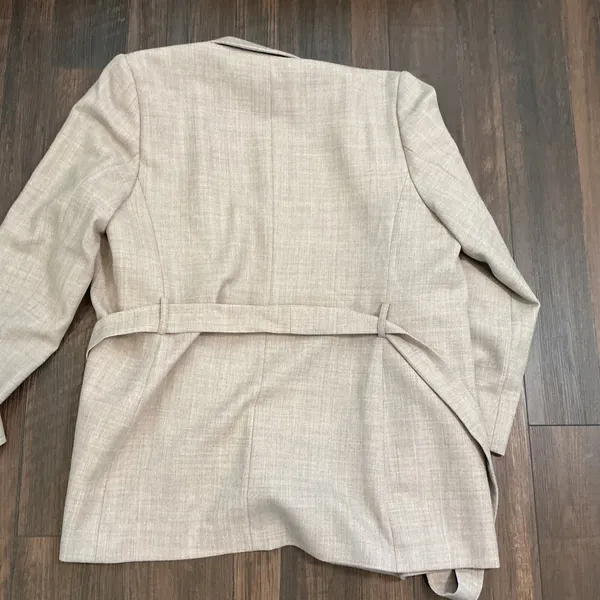 Pendleton Cityscape Wool Blazer Beige Tan Open Front Made in USA Size 14 NEW - Image 10