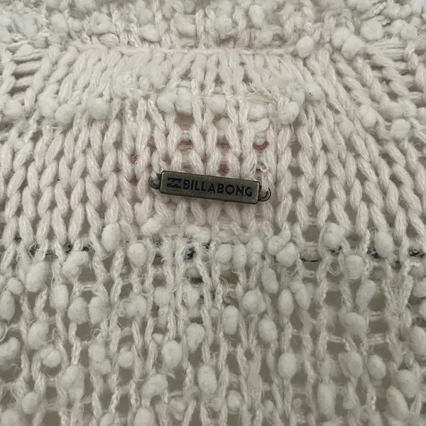 Billabong Designers Closet Womens Small Cozy Cardigan Nobby Cream Sweater - Image 10
