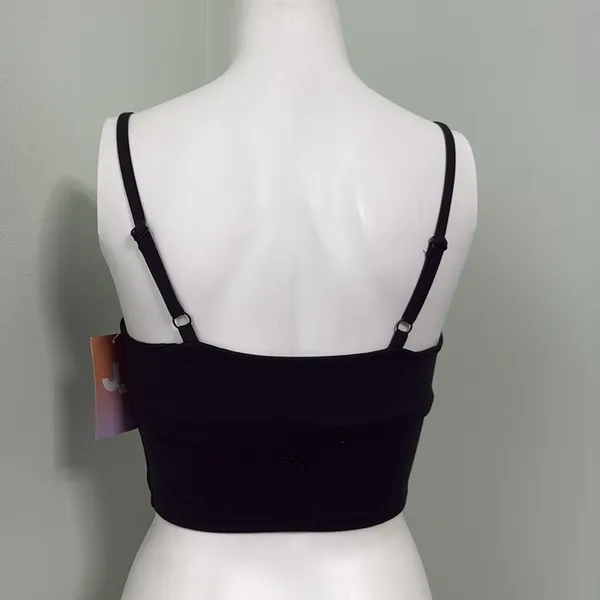 Joylab Longline Bra With Metallic Corset Detail Black XS NEW - Image 4