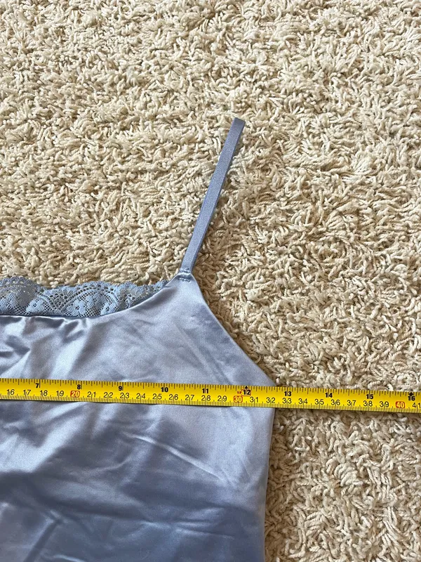 Aerie Blue Satin Like Lace Tank - Image 3