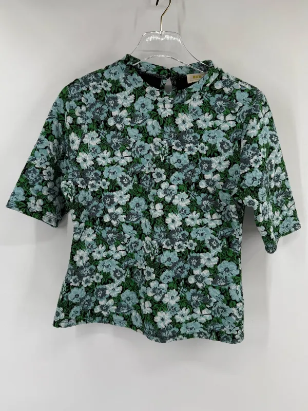 Anthropologie Maeve Short-Sleeve Mock-Neck Jacquard Top size medium - Image 3