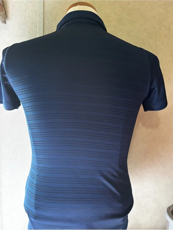 Adidas Georgia Southern Eagles Blue Striped Polo Golf Shirt Small - Image 3