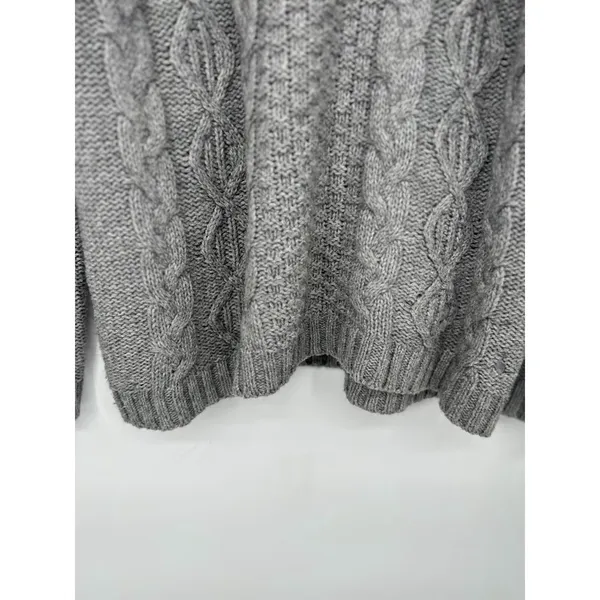 Jack Wills Womens Cable Knit Sweater Size 6 Grey Alpaca‎ Blend Fisherman Preppy - Image 3
