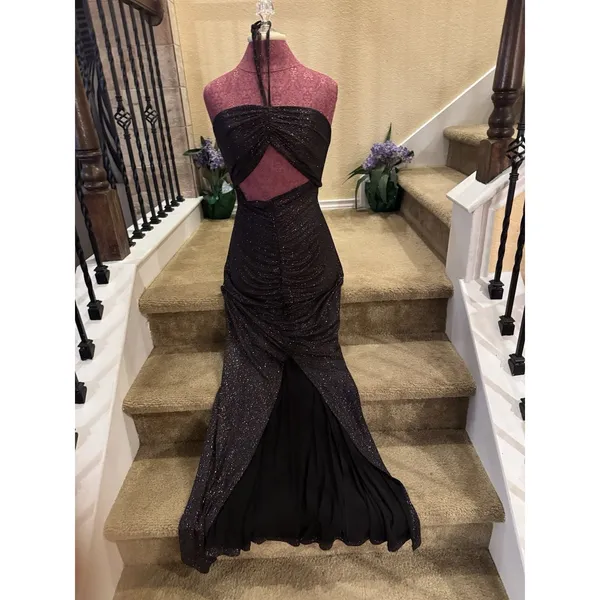 Jules and Cleo Black Shimmery Prom/Evening Gown Size 12 - Image 5