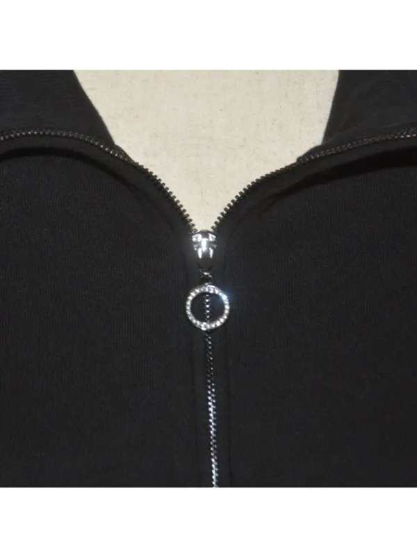 Victoria's Secret Womens XXL Black Quarter Zip Fleece Pullover Sweatshirt 2XL - Image 4