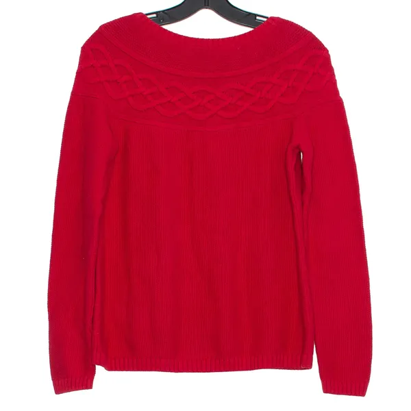 Talbots Sweater Holiday Christmas Classic Minimalist Festive Cozy Red Size Small - Image 2