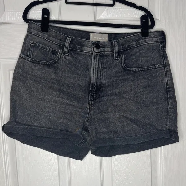 EVERLANE The Denim Short Charcoal Gray‎ Size 30 High Waisted - Image 2