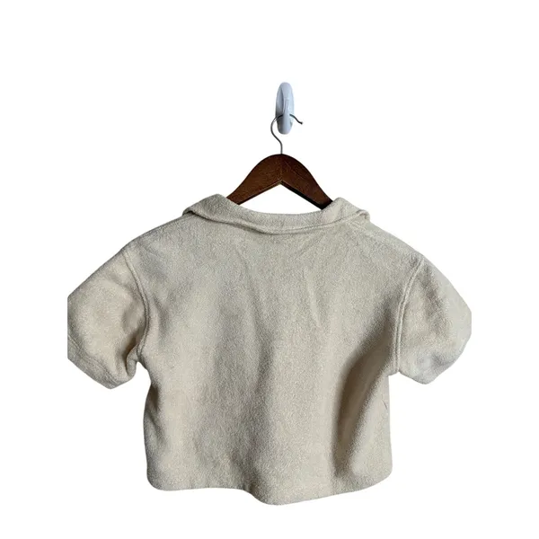 Rowling Blazers Cropped Terry Cloth Polo Cream Womans XS - Image 2
