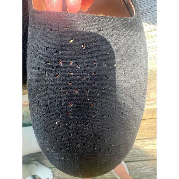 No Brand Black Faux Suede Mules Sz 42 (11.5) NIB - Image 7