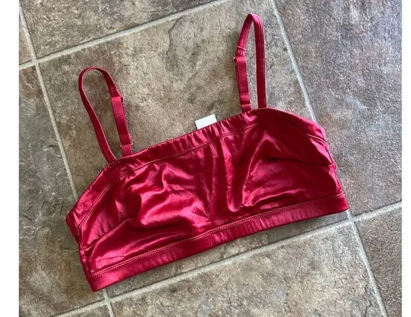 Aerie Satin Stretch Bandeau Sundried Size Small - Image 6