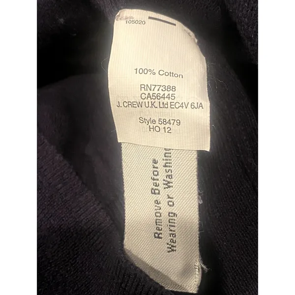 J.Crew Long Sleeve Soft Cotton V Neck Rib Hems Sweater Lightweight XS Navy Blue - Image 9