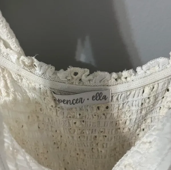 Spencer and Ella Mini Cream Dress - Image 3