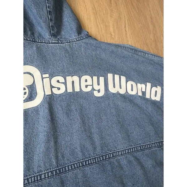 Walt Disney World Spirit Jersey Size Medium Denim Hoodie Pullover - Image 6