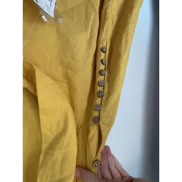 Free People Women’s A Little Extra Mini Dress Sz S Yellow Open Back S NWT $68 - Image 10