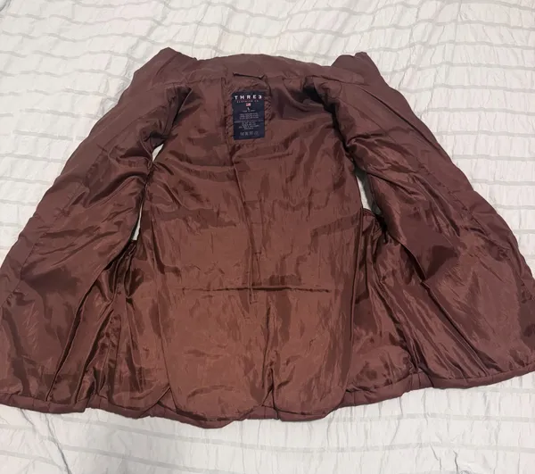 THRE3 Clothing Co. Chocolate Brown Quilted Puffer Vest Size L - Image 3