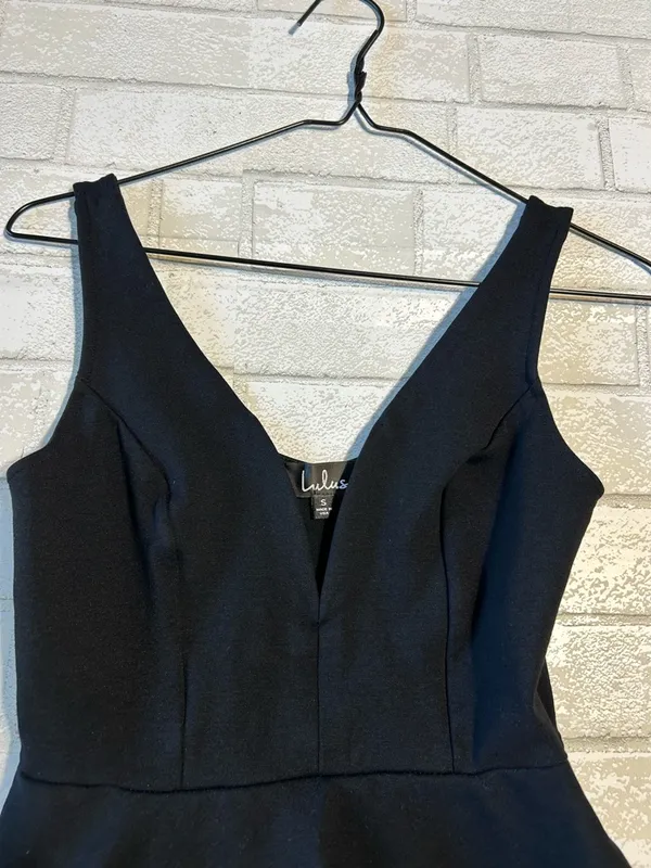 Lulu's Black V-Neck Fit & Flare Mini Dress - Image 4