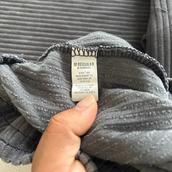 Aerie Ribbed Velour Flare Pants Gray Size M | Cozy Lounge Athleisure - Image 4